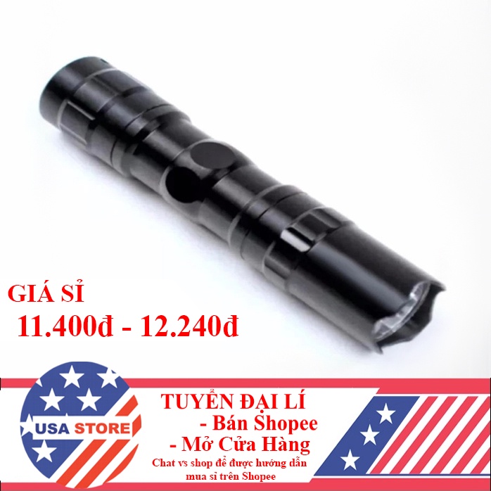 Đèn Pin Bỏ Túi LED 3W Đèn Bin Vỏ Hợp Kim Siêu Bền Mini Siêu Sáng Chống Nước
