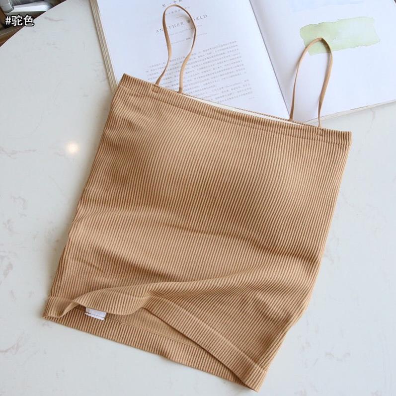 Áo 2 dây sợi bún màu đen trắng cherilon - AN03