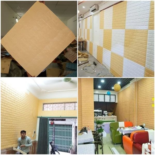 Shop Dán Tường 3D Giả Đá Vân Gạch Nhiều Kích Thước 70*77cm Sẵn Keo Bóc Dán