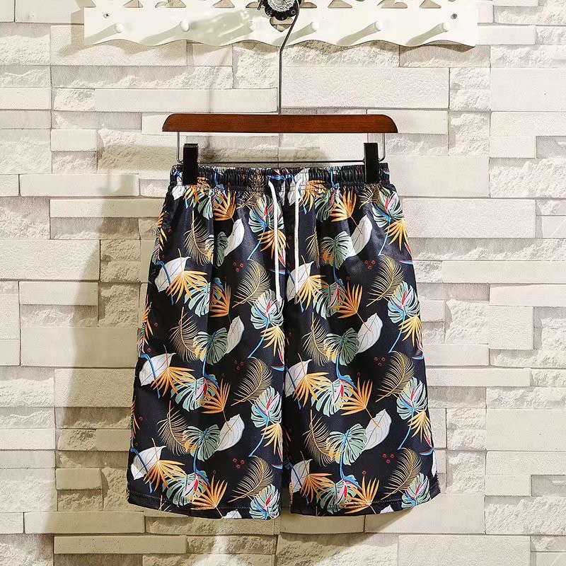 Set Áo Sơ Mi Ngắn Tay In Họa Tiết Hoa + Quần short Thời Trang Đi Biển Phong Cách Hawaii Cho Nam