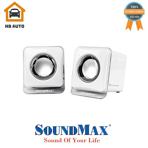 Loa vi tính Soundmax A-120 2.0 6W RMS Trắng – Hàng chính hãng