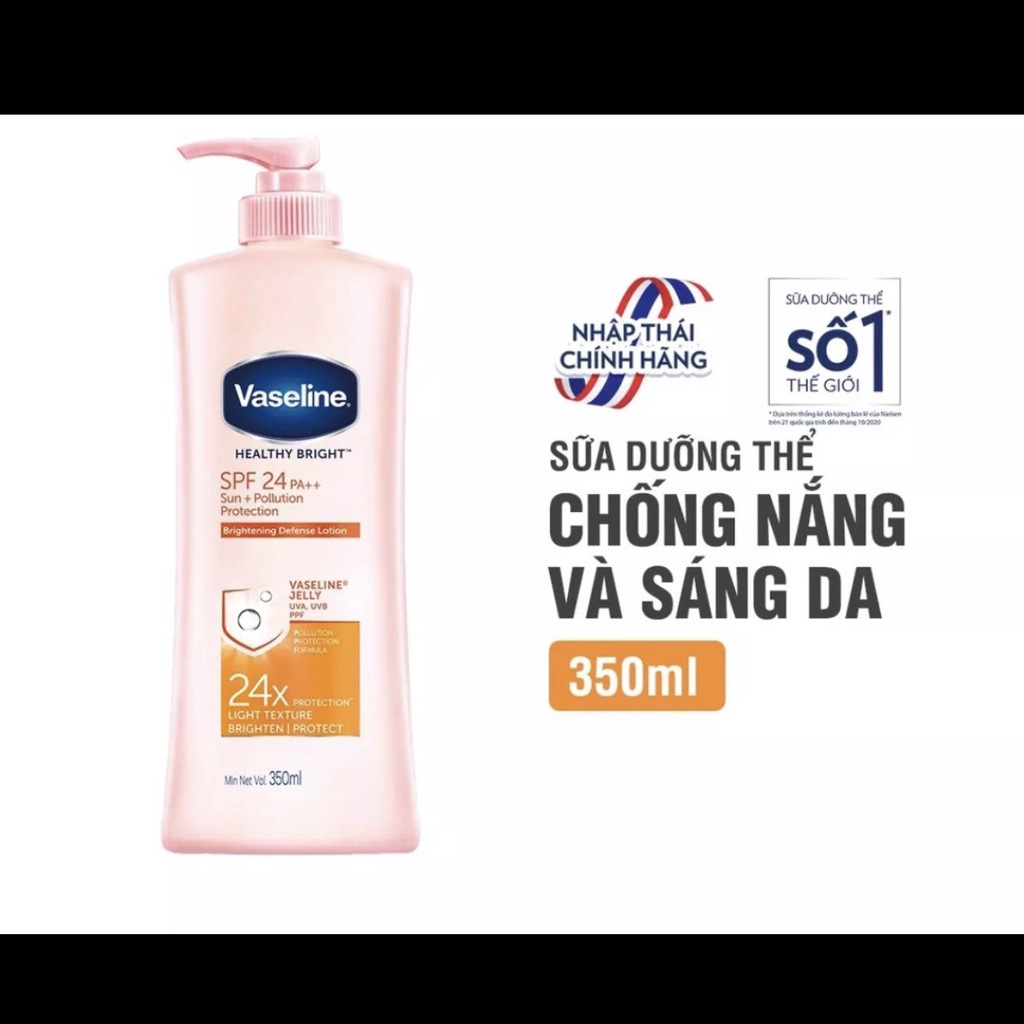 Sữa dưỡng thể trắng da Vaseline 400ML &amp; 200ml