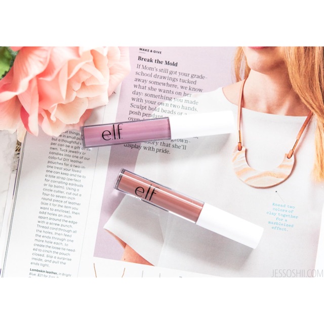 Son bóng có màu son dưỡng có màu Elf Lip Lacquer màu Tea Rose xinh xắn