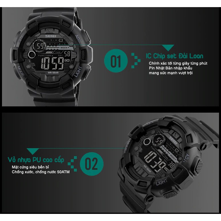 Đồng hồ SKMEI nam điện tử SKM243 chống nước chống xước siêu bền bỉ - Đồng Hồ SKMEI | BigBuy360 - bigbuy360.vn