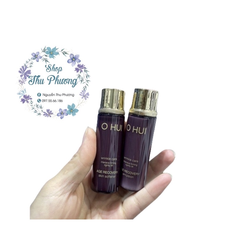 cặp nước hoa hồng - sữa dưỡng ohui collagen tím 20ml ( tách set các loại)