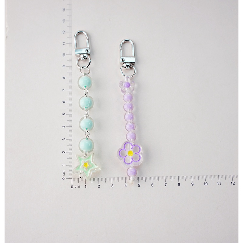 Keychain, keychain bông hoa ngôi sao đáng yêu treo collectbook, binder, túi tote balo