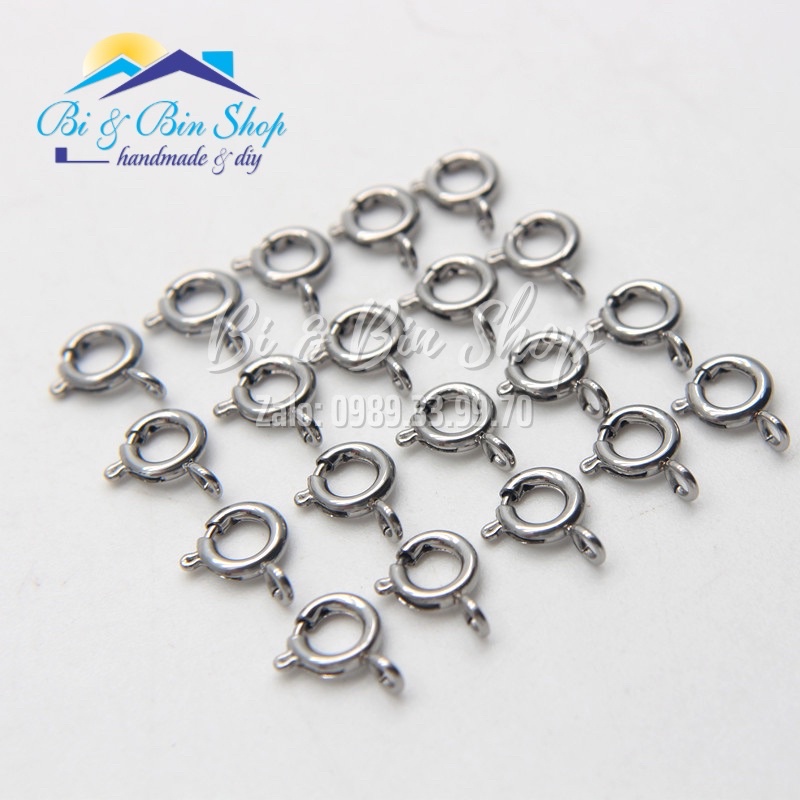 Khoá Lò Xo Tròn Bằng Inox Làm Dây Chuyền, Vòng Đeo Tay, Trang Sức Handmade