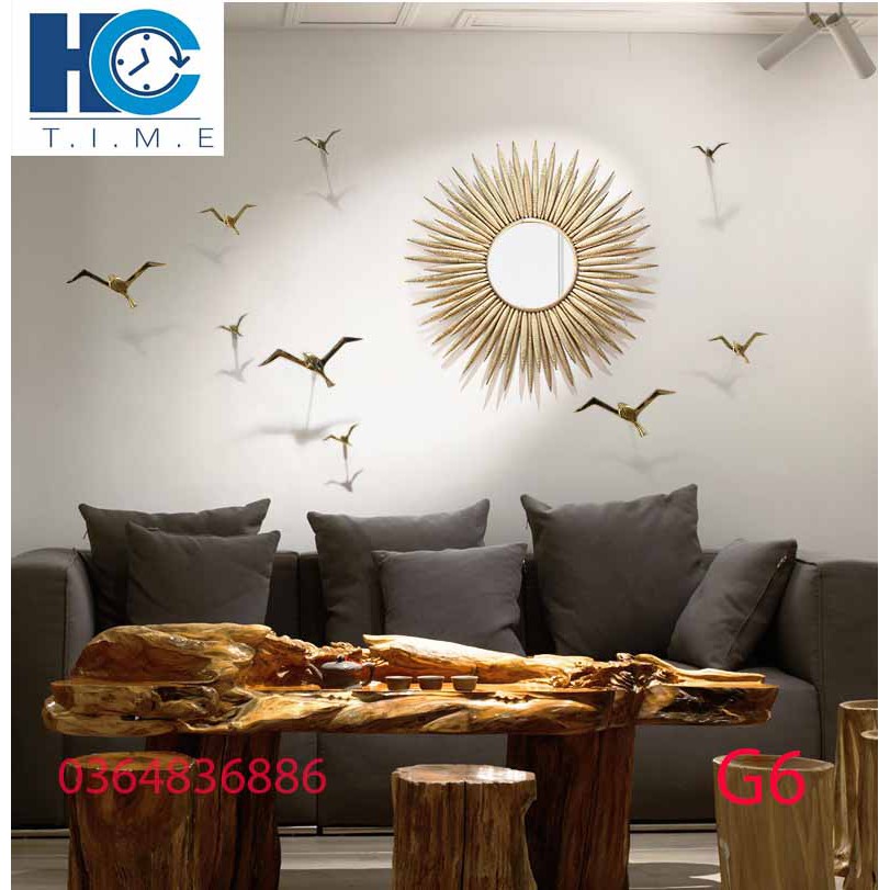 Gương treo tường trang trí nghệ thuật decor G6 kích thước 75x75 cm