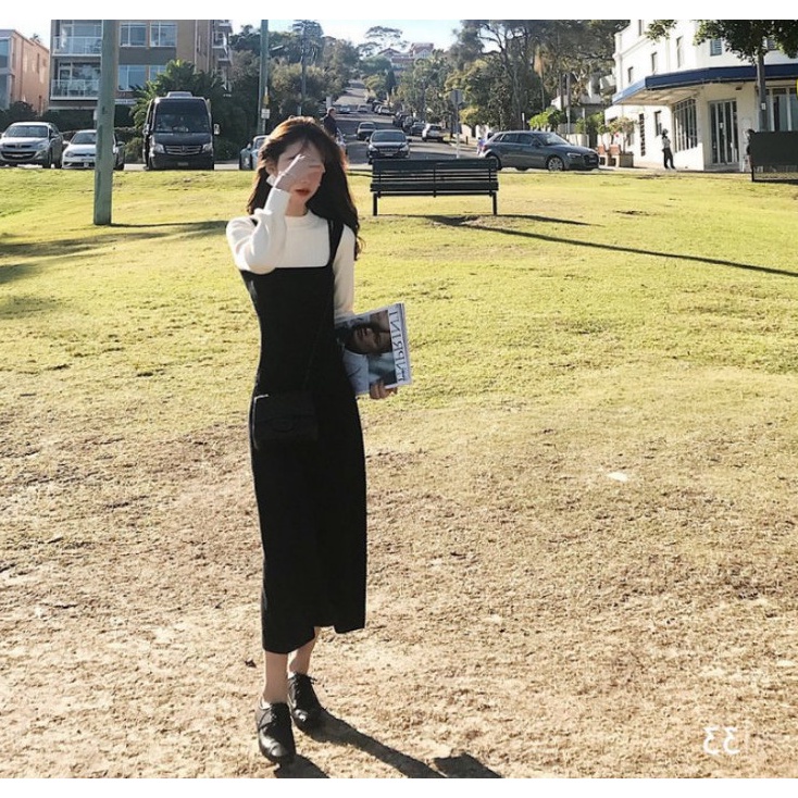 Váy nữ đẹp💕FREESHIP💕Váy len dáng dài thu đông phong cách Vintage cổ điển xinh xắn