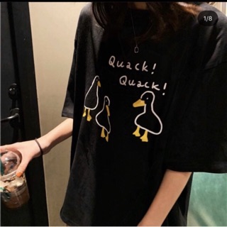 Áo tee vịt quack quack đen - trắng