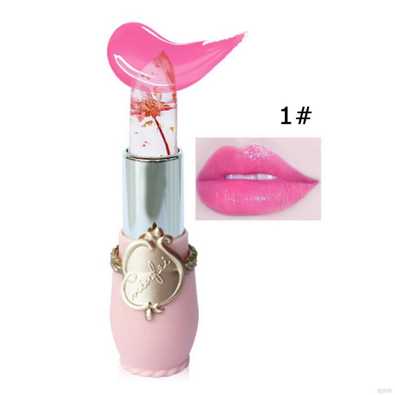 [Hàng mới về] Son dưỡng môi dạng thạch có hoa khô và lá vàng làm mịn mờ đường viên môi thay đổi màu son theo nhiệt độ