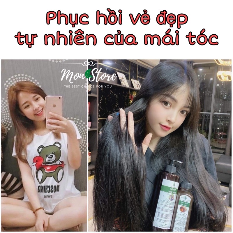 [Tặng kèm chai pha] COMBO thảo dược VV Natural Cosmetic ngăn rụng tóc, dưỡng tóc mềm mượt, phục hồi tóc chuyên sâu