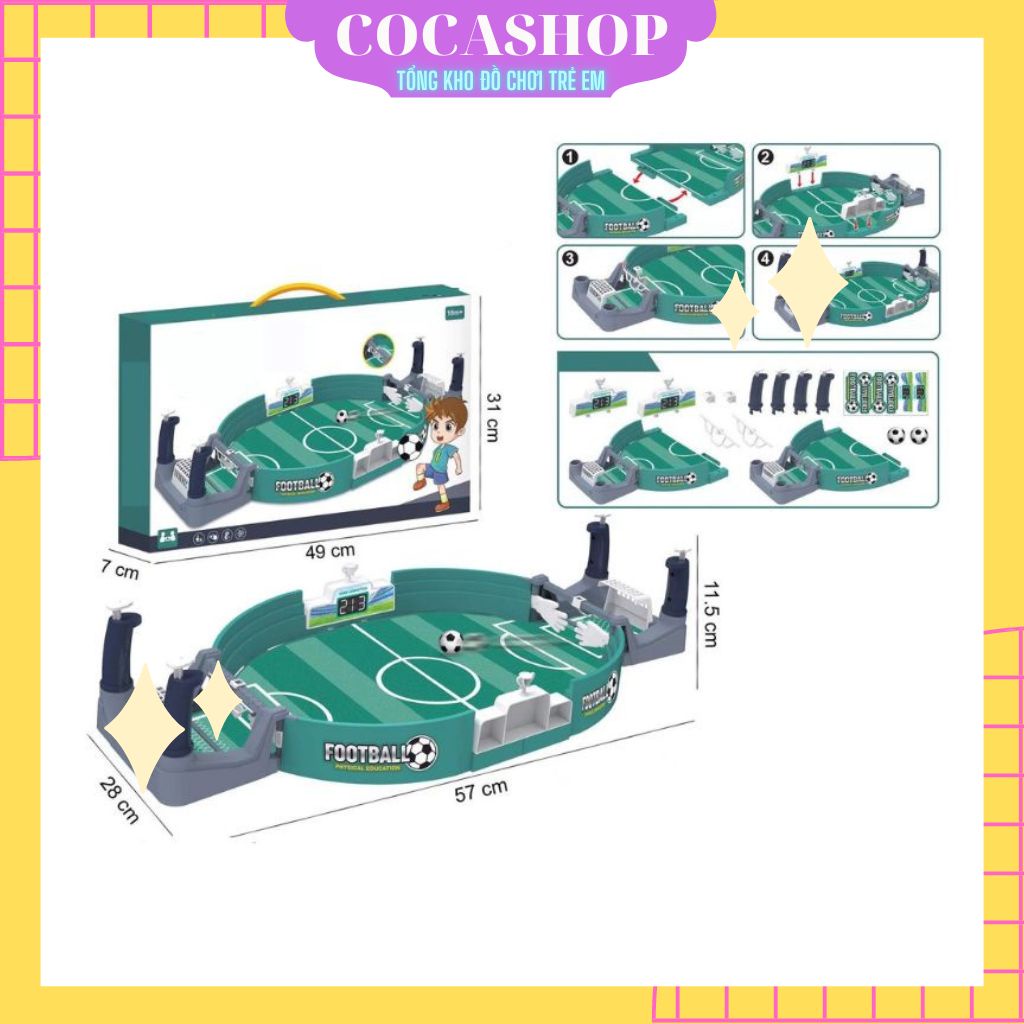 Đồ Chơi Bàn Bắn Bóng,Bàn Chơi Bóng Đá Mini Hai Lớp Cho Trẻ Em/Người Lớn Hàng Cocashop Chính Hãng