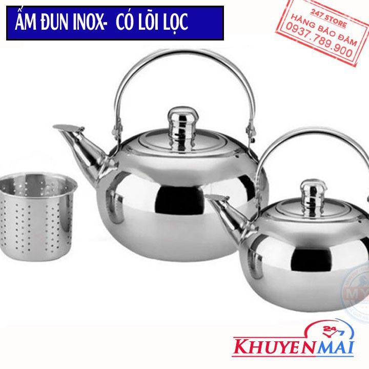 sieureonline shop ẤM ĐUN NƯỚC INOX CÓ LÕI LỌC TRÀ- LỌC THUỐC