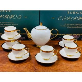 [HÀNG ĐẸP] Bộ ấm chén cao cấp, bộ ấm chén sứ uống trà phong cách đĩa kê