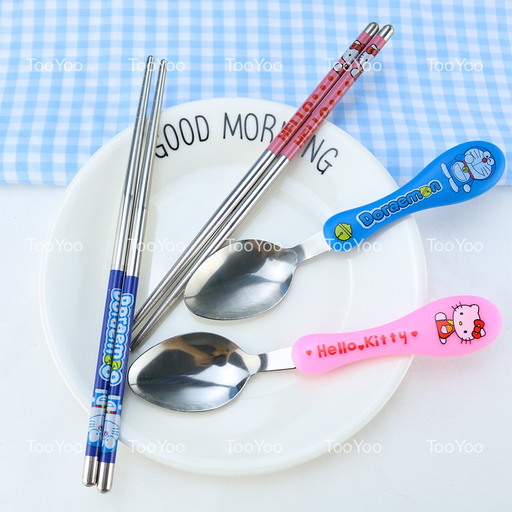 Hộp muỗng nĩa đũa trẻ em nhiều mẫu dễ thương cute TooYoo BK00401