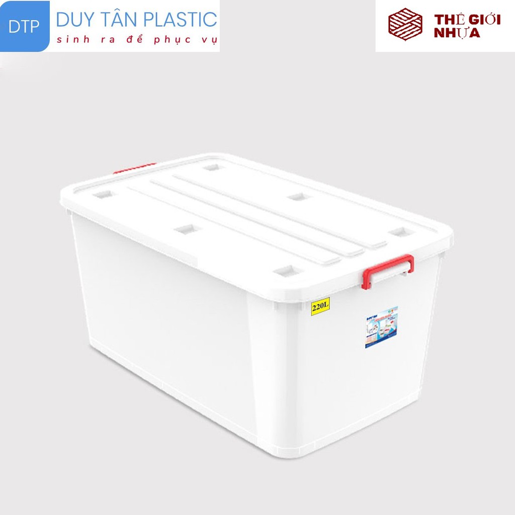 Thùng Vuông Nhựa Duy Tân 220 Lít Không Bánh Xe No.213 Kích thước 102 x 60,5 x 46 cm