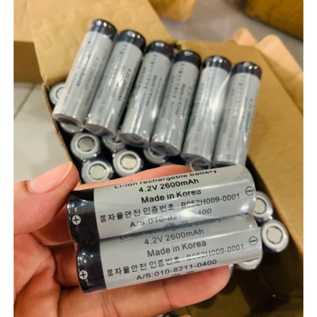 Pin Tím Sạc 3V7 - 3600mAh dùng cho quạt và đèn pin