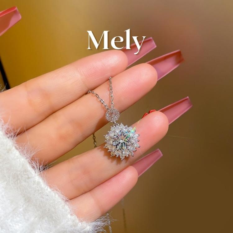 Dây chuyền mặt tròn zircon hoa pha lê cao cấp