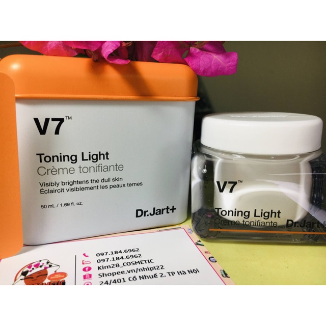 Kem dưỡng trắng da mờ thâm nám V7 Toning Light Dr.Jart+ 50ml