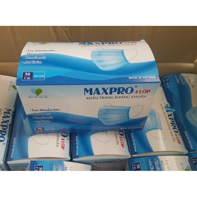 Khẩu Trang 4 Lớp Kháng Khuẩn Hộp 50 Cái (Màu Xanh) | BigBuy360 - bigbuy360.vn