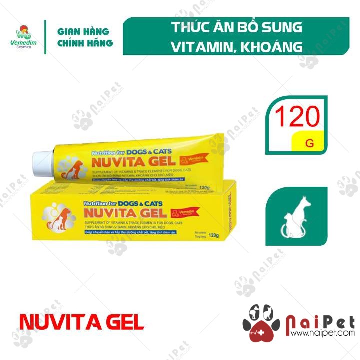Gel Dinh Dưỡng Bổ Sung Vitamin Và Khoáng Cho Chó Mèo Nutrition Nuvita Gel Vemedim 120g