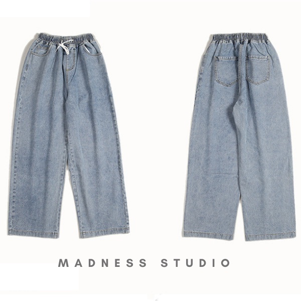 Quần Jean ống rộng nam nữ MADNESS Trơn Lưng Chun Mẫu Mới Phong Cách Cá Tính Thời Trang Hot Trend | BigBuy360 - bigbuy360.vn