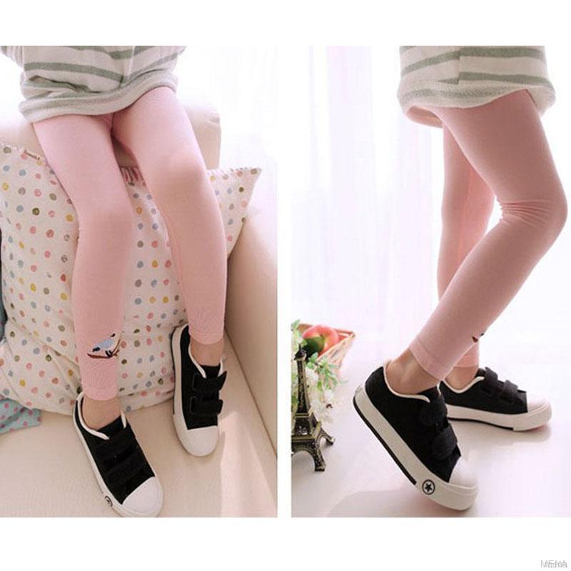 Quần legging họa tiết thêu hình chim đáng yêu dành cho bé gái