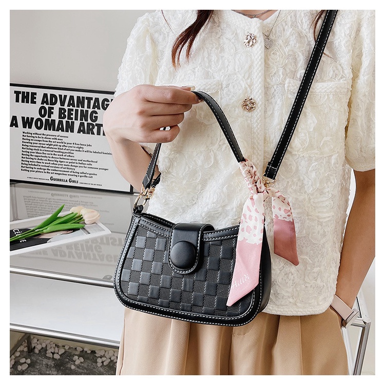 Túi xách nữ đeo vai caro (kèm khăn) hot trend 2023 BAG U CAV25