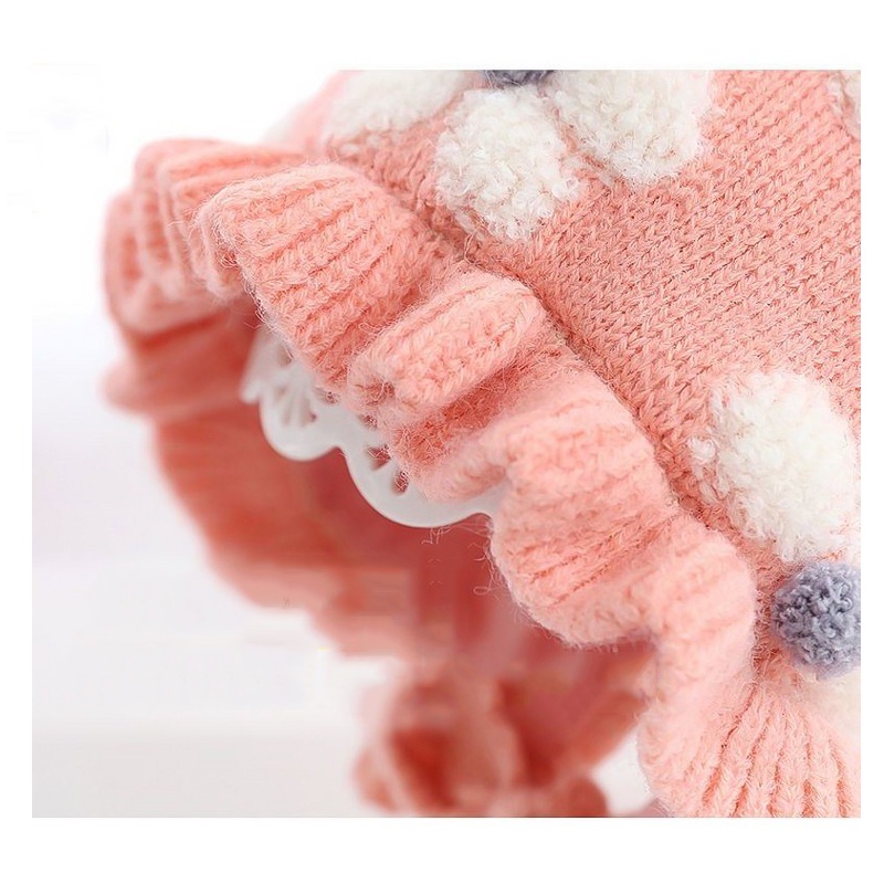 Mũ len cho sơ sinh gái trai trùm đầu hình hoa dễ thương phù hợp trẻ em 5 đến 18 tháng tuổi - ML28