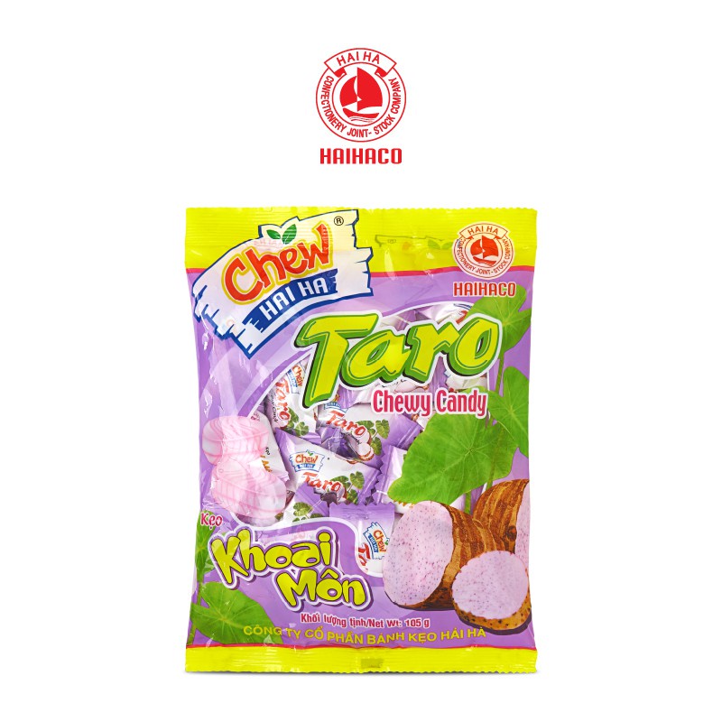 Kẹo chew mềm hải hà nho đen/ đậu đỏ gói 105g