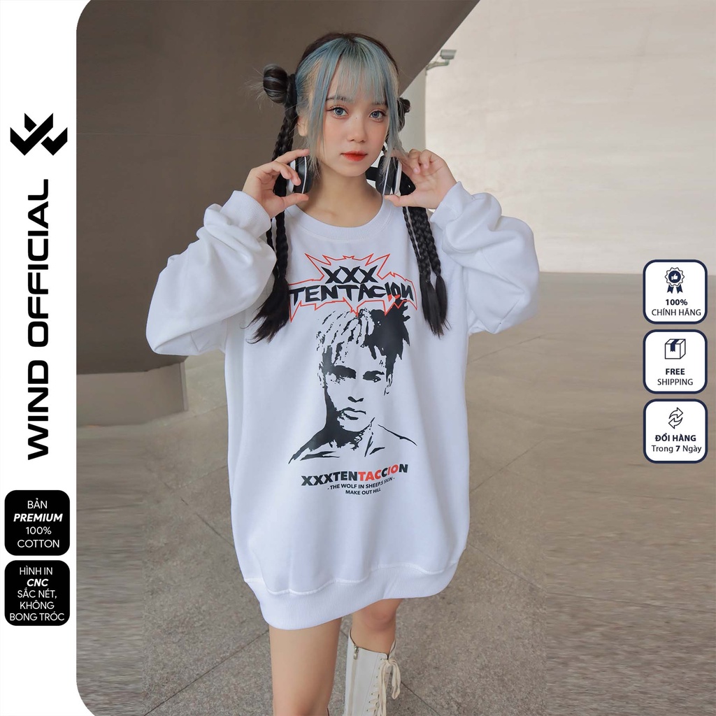 Áo sweater form rộng WIND unisex XXX oversize tay dài thời trang nam nữ