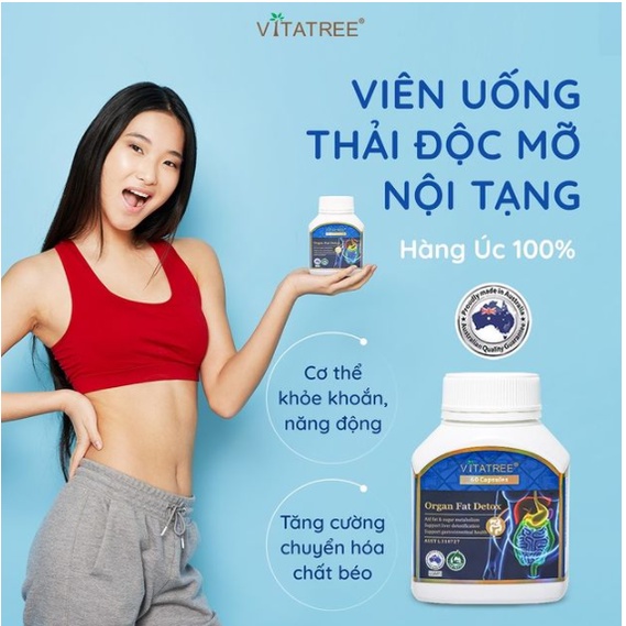 Viên Uống Thải Độc Mỡ Nội Tạng chuẩn Úc liệu trình 30 ngày - Vitatree Organ Fat Detox 60 capsules -chemisthouse
