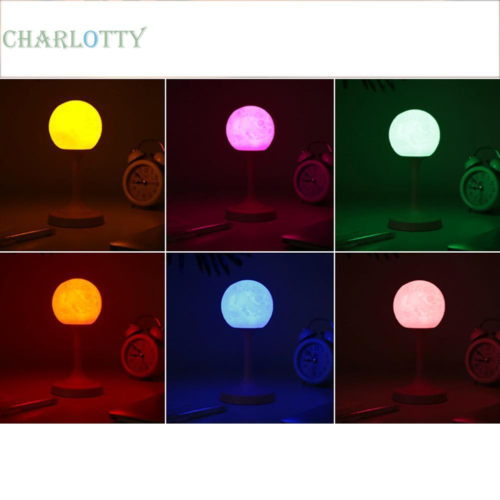 ❤HAPPY❤CHALED Moon Lamp USB Charging Colorful Atmosphere Night Light Reading Lamp