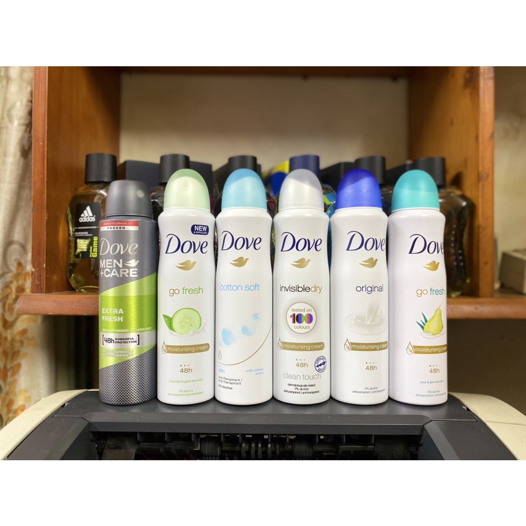 Xịt khử mùi DOVE, Xịt Body Dove hương thơm mát 150ml Hàng Chính Hãng