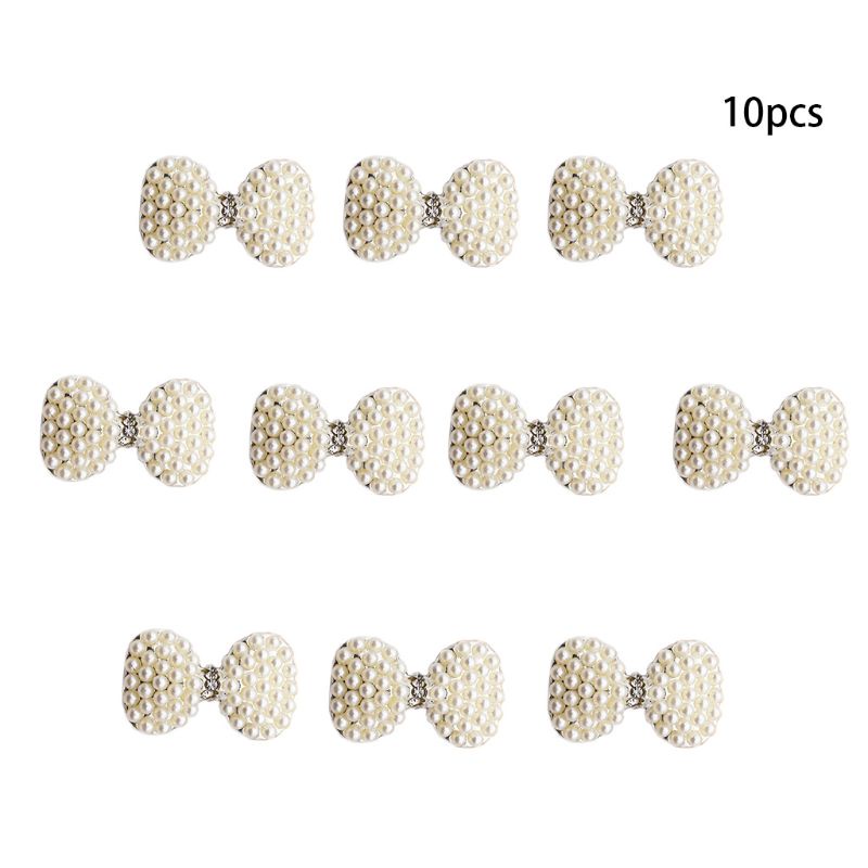 Set 10 Nút Hợp Kim Đính Đá / Ngọc Trai Giả / Kim Loại Trang Trí Đồ Thủ Công