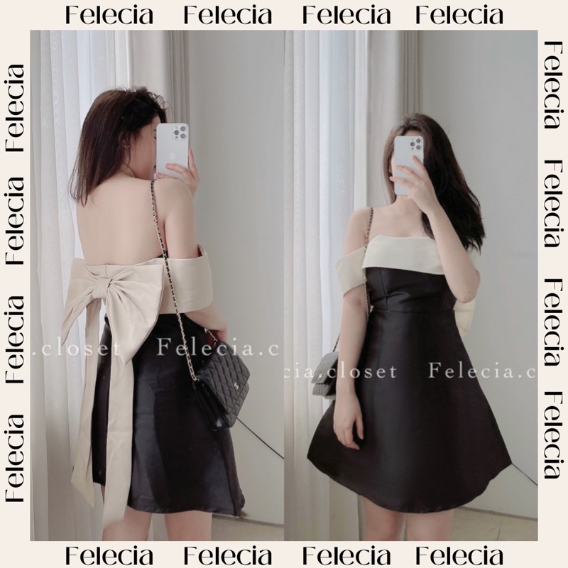 Váy tacta trễ vai nơ lưng