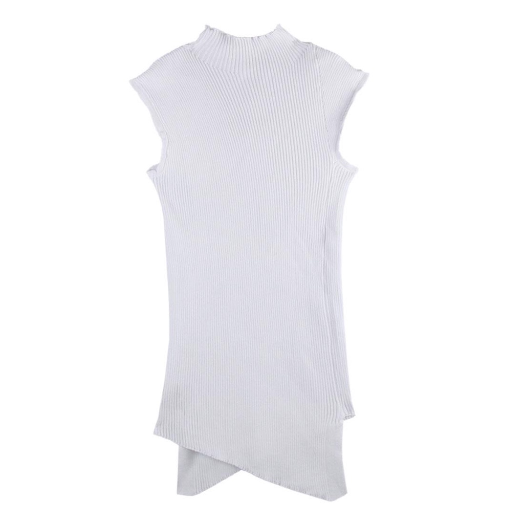 Áo Dệt Kim Không Tay Cổ Cao Thời Trang Mùa Hè Dành Cho Nữ