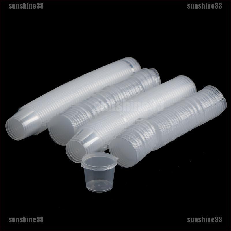 Set 100 Cốc Đựng Nước Sốt / Thực Phẩm Bằng Nhựa Trong Suốt Dùng Một Lần