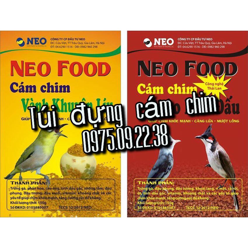 Túi nilon đựng cám chim, túi ni lông đựng thức ăn chim cảnh