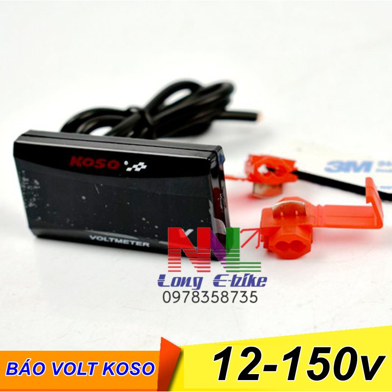 đồng hồ báo volt koso 12-150v kèm giá đỡ