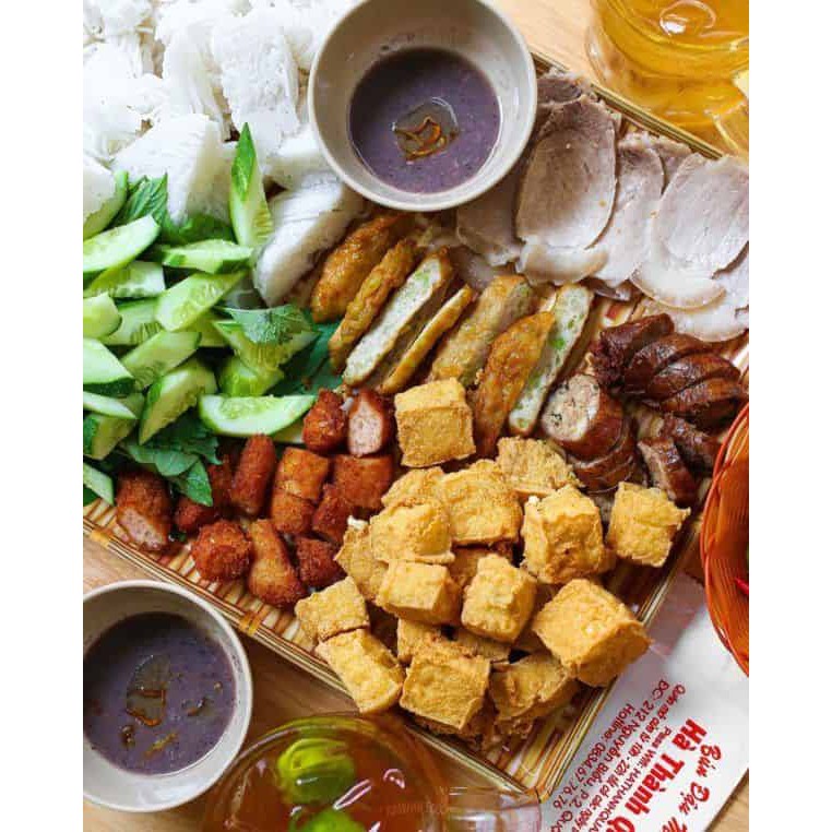 CHẢ CỐM DỒI SỤN NEM CHUA RAN-BÚN ĐẬU MẮM TÔM