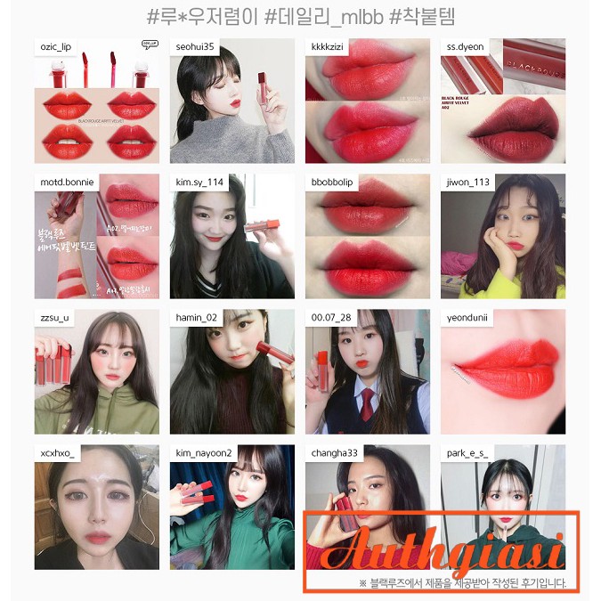 Son kem Black Rouge Air Fit Velvet Tint A01-A07 mịn lì | BigBuy360 - bigbuy360.vn