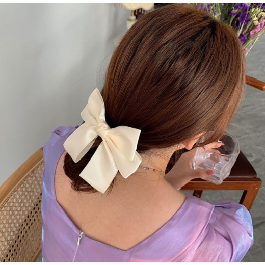 Kẹp Tóc Hình Nơ Tiệm Thêu Việt Kiểu Dáng Thời Trang Nữ