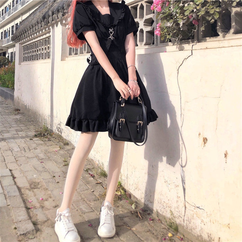 Đầm Chữ A Ngắn Tay Thắt Nơ Eo Phong Cách Hàn Quốc Thời Trang Cho Nữ