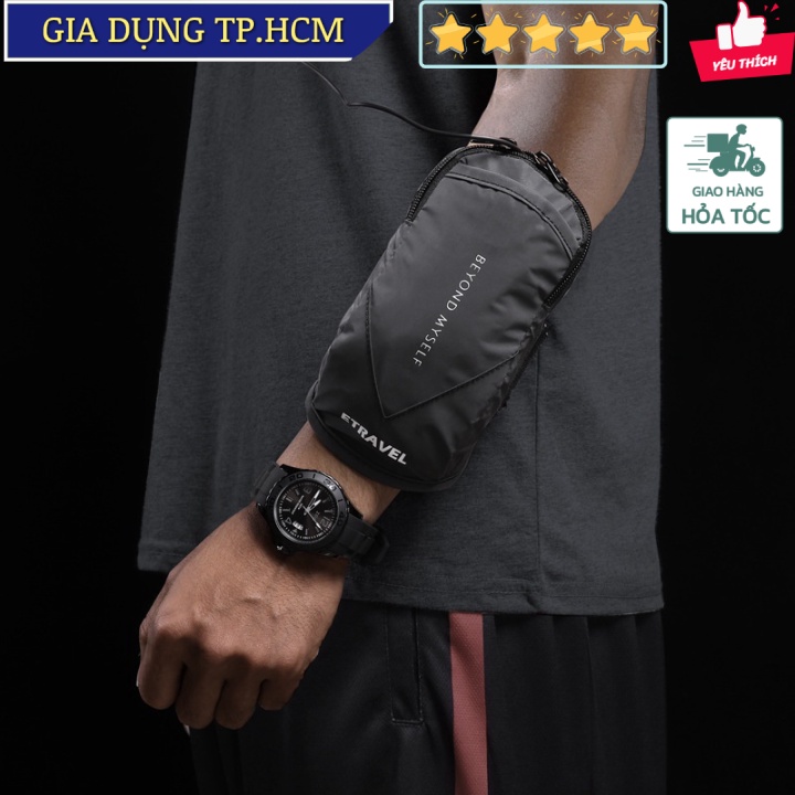 🆕 Túi đeo tay chạy bộ ETRAVEL SPORT có phản quang (Black)