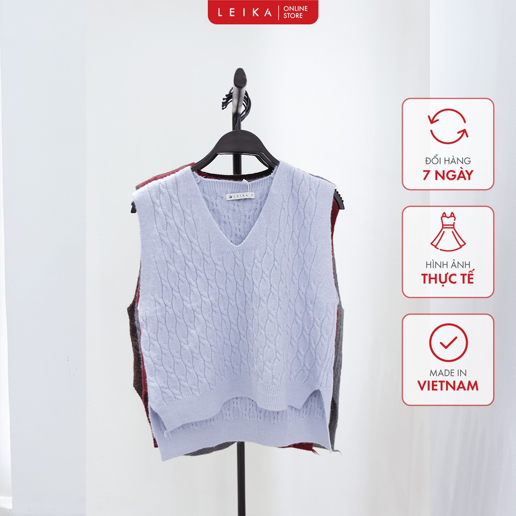 Áo len nữ form rộng kiểu gile 10 màu sắc LEIKA | BigBuy360 - bigbuy360.vn