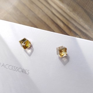 Bông tai mạ bạc 925 hình vuông đơn giản 0404-1