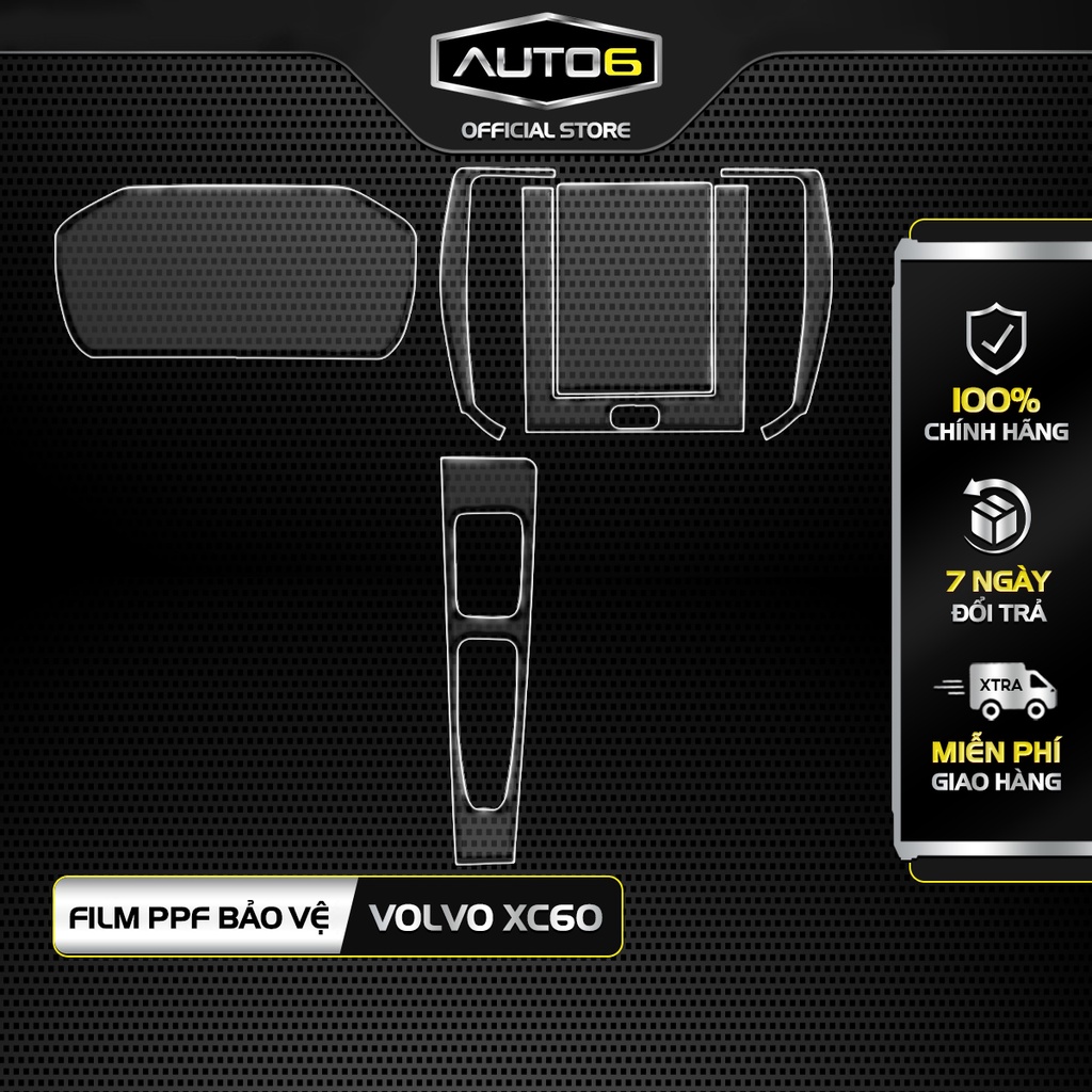 Bộ 4 chi tiết Film PPF trong suốt dán xe VOLVO XC60 chống xước bảo vệ nội thất ô tô - AUTO6
