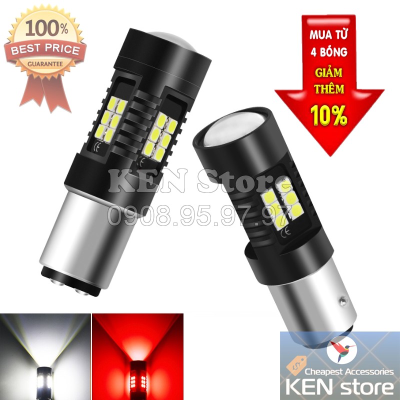 Bóng LED 1157 đèn thắng, đèn phanh, đèn hậu dành cho ô tô xe máy 2 TIM cực sáng chip led 3030